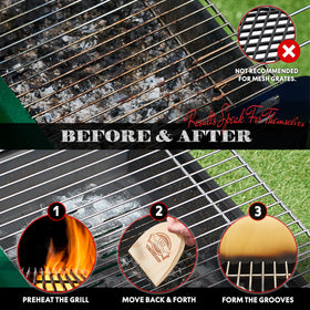 Easy Function wood grill scraper for all grates works on porcelain, ceramic, stainless.
