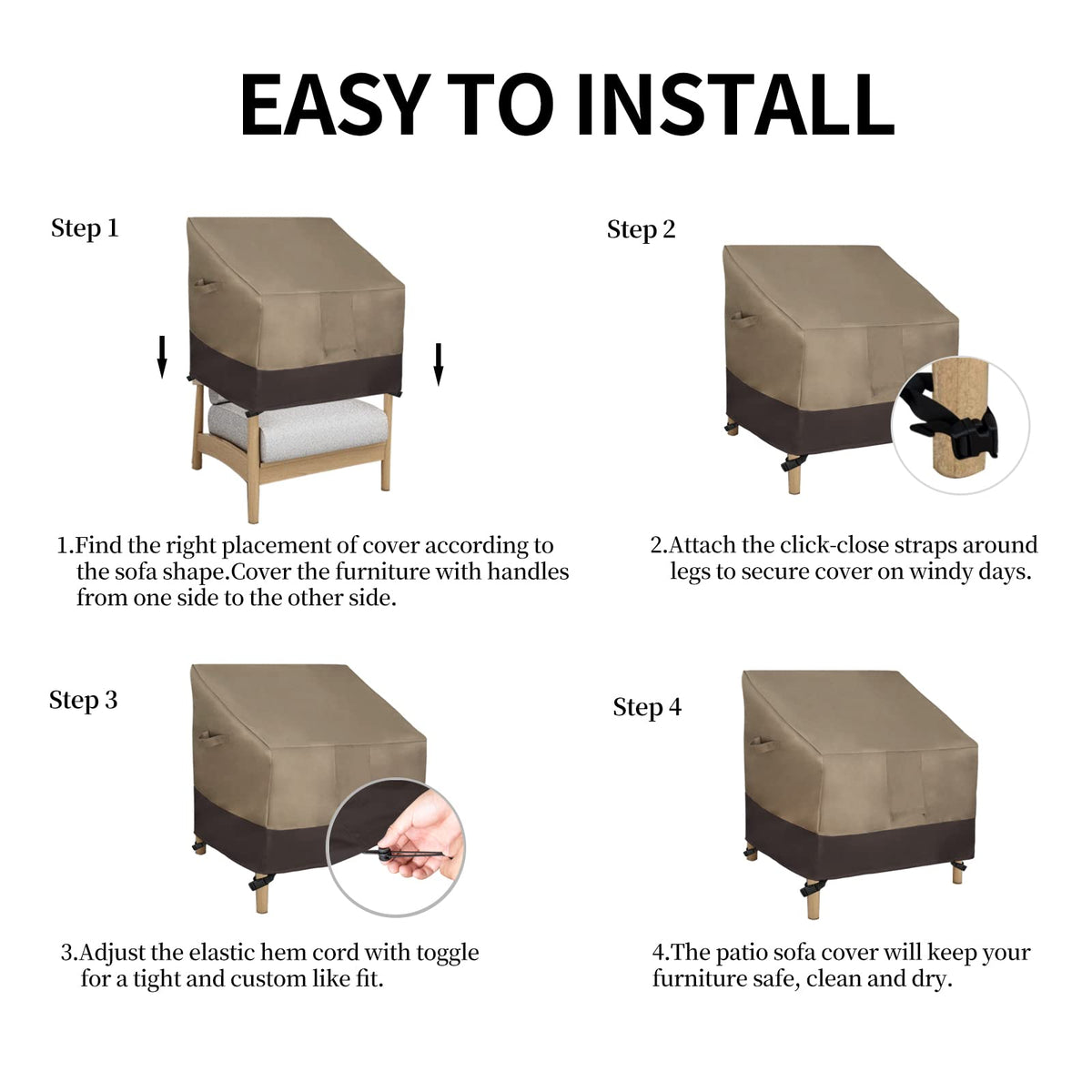 Easy-Going quick-clean surfaces allow easy wipe-down after outdoor use.