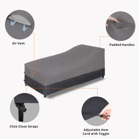 Easy-Going cover's air vent reduces condensation on the lounge