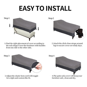 Easy-Going chaise lounge cover shown for quick cleaning with a wipe