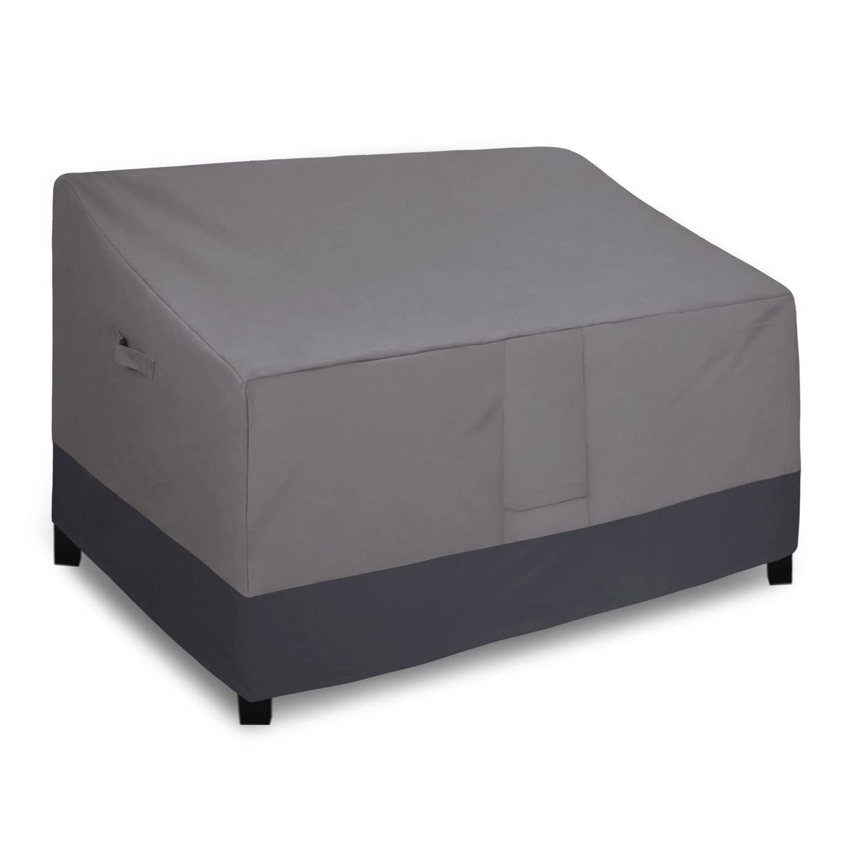 Easy-Going heavy-duty loveseat cover front view shields the sofa from rain and sun.