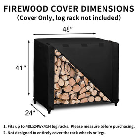Easy-Going log rack cover close-up; durable oxford fabric with coated backing.