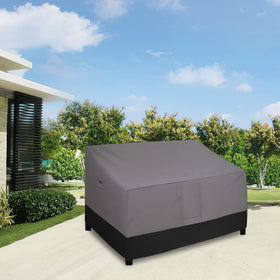 Easy-Going loveseat cover with secure straps prevents shifting in windy days.
