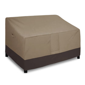 Easy-Going loveseat cover waterproof fabric protecting a 2-seat sofa outdoors
