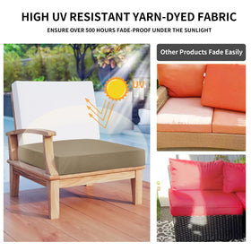 Easy-Going machine-washable cover cleans easily after outdoor use.