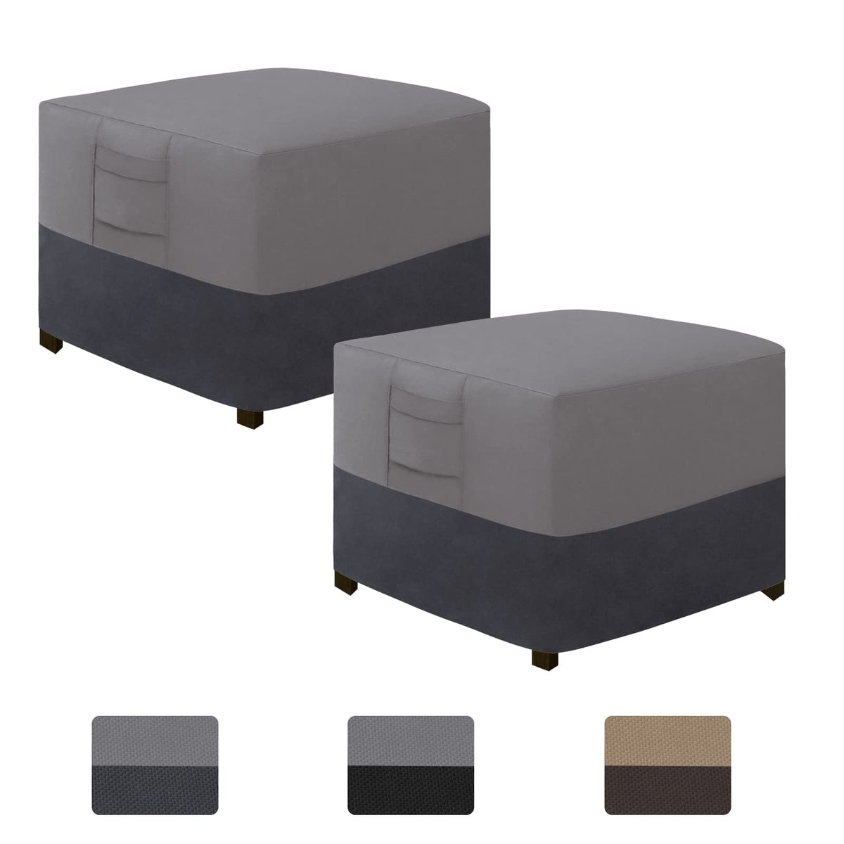 Easy-Going waterproof outdoor ottoman cover for 25x25x17 protects from rain