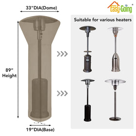 Easy-Going patio heater cover dustproof side view shields against debris.