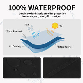 Easy-Going patio heater cover uses waterproof fabric to shield the heater.