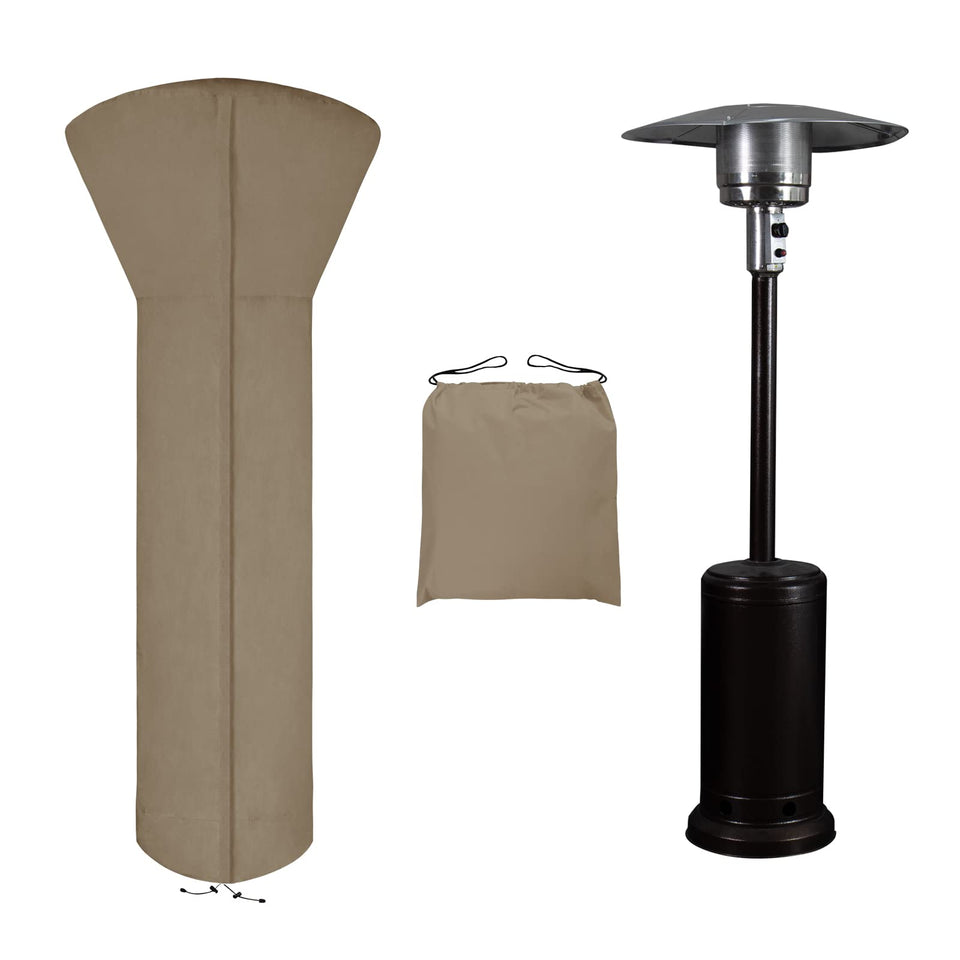 Easy-Going patio heater cover waterproof front view protects against rain and dust.