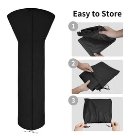 Easy-Going patio heater cover has wind-resistant design for breezy days.
