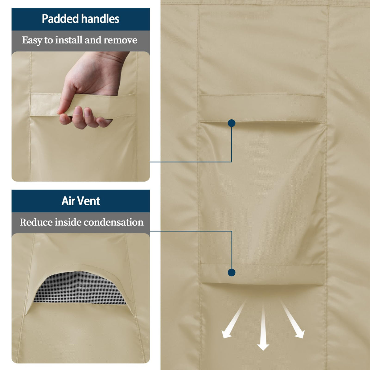 Easy-Going air vent design reduces condensation under the cover