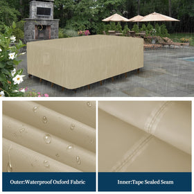 Easy-Going waterproof laminated backing shields cushions from drizzle and moisture