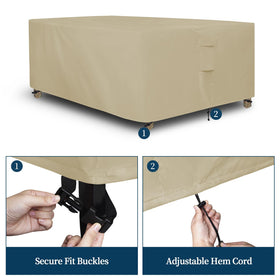 Easy-Going wind resistant buckles and cord ensure a snug fit on outdoor furniture
