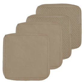 Easy-Going waterproof camel cushion cover with zipper closeup protecting cushions.