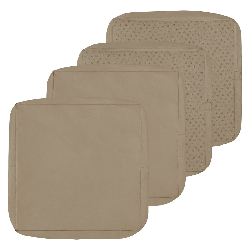 Easy-Going waterproof camel cushion cover with zipper closeup protecting cushions.