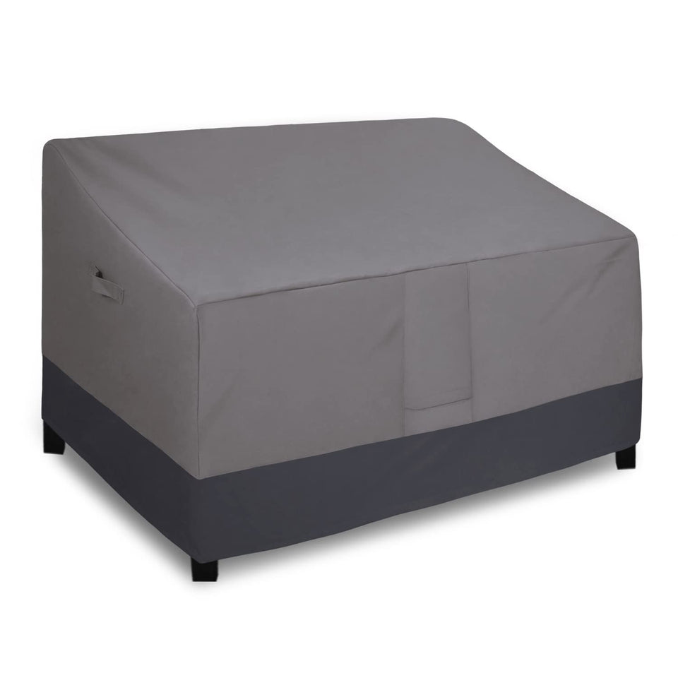 Easy-Going waterproof outdoor couch cover front view protecting a 80Wx37Dx33H sofa for rain.