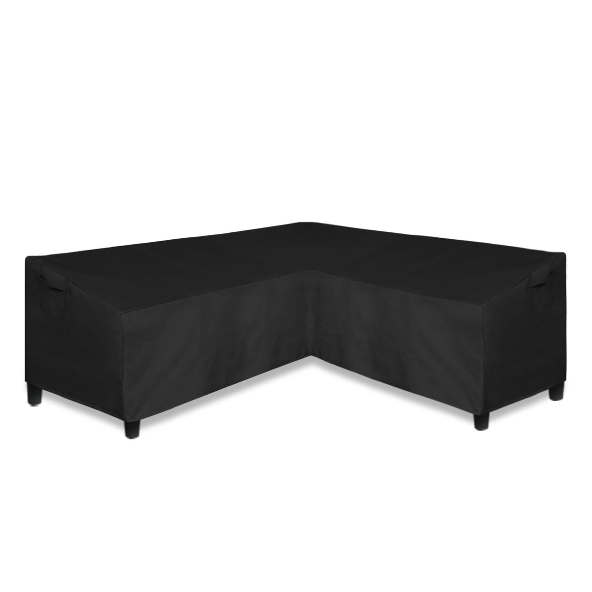 Easy-Going waterproof cover on the left side protecting the 85-inch sofa.