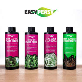 Easy Peasy houseplant fertilizer provides high-concentration nutrients for thriving indoor plants.