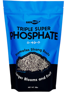 Easy Peasy Triple Super Phosphate 0-46-0 bag close-up for garden blooms