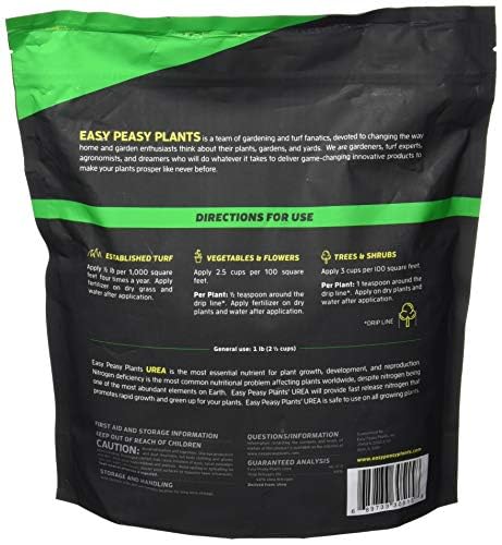 Easy Peasy Urea Fertilizer 46-0-0 granules for nitrogen-only feeding in gardens