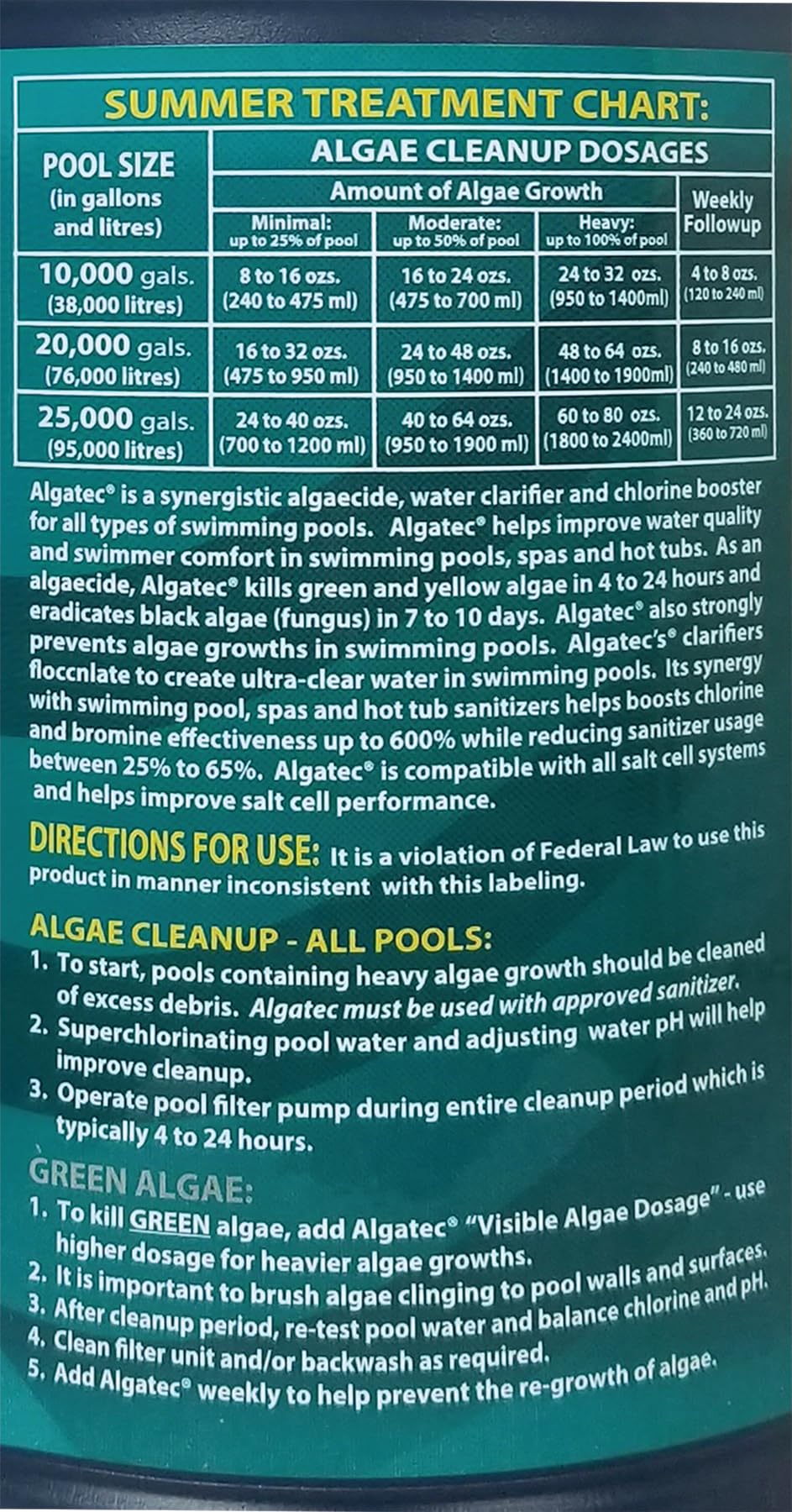 EASYCARE Algatec water-clarity image depicting ultra clear water after treatment