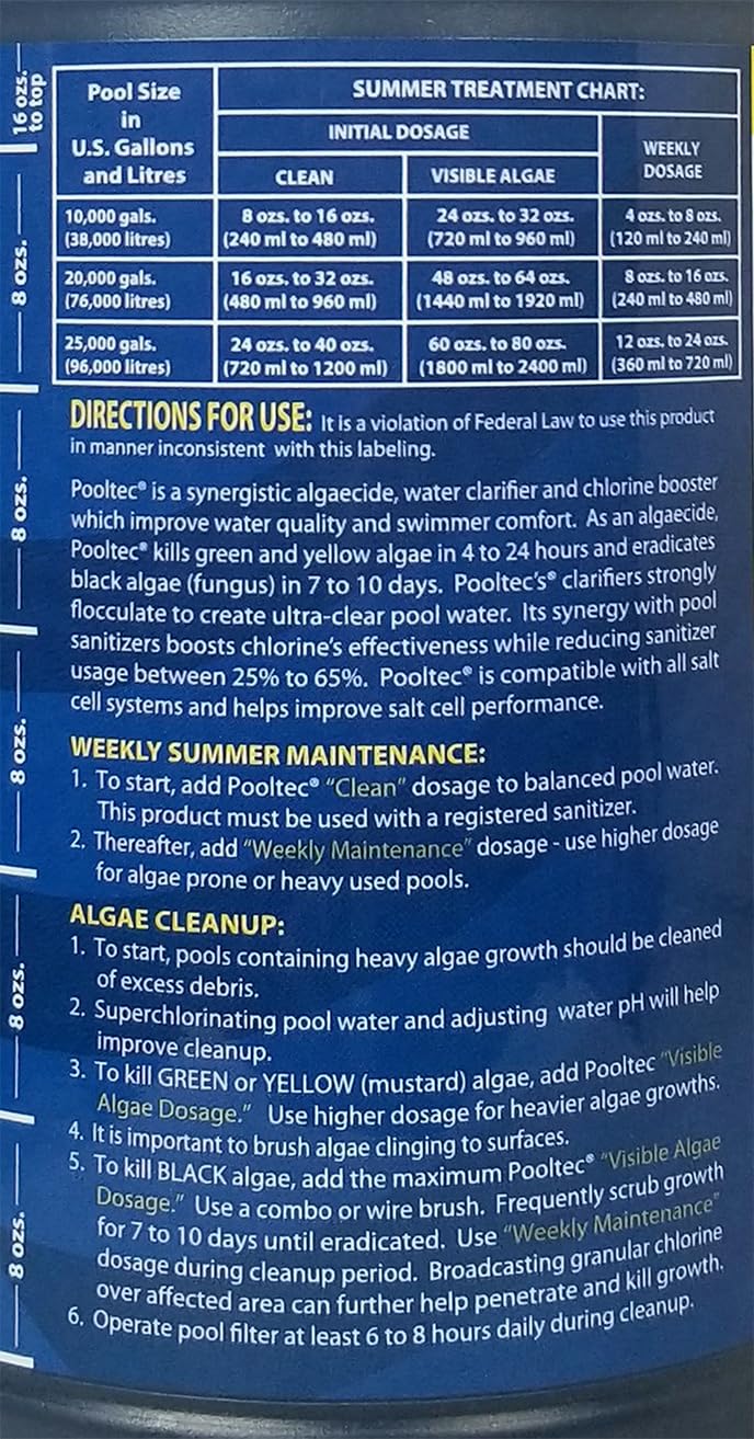 EasyCare PoolTec clarifier visual showcasing ultra clear pool water