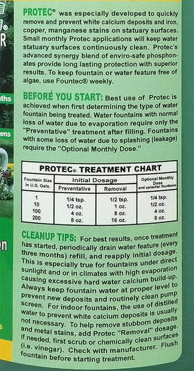 EASYCARE Protec 60064 label closeup highlights stain prevention and pump protection benefits
