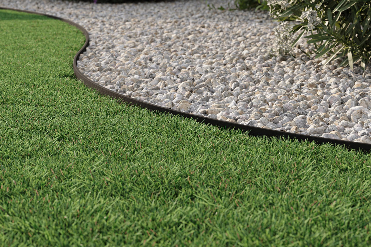 EasyFlex anchoring stakes secure edging firmly in soil.