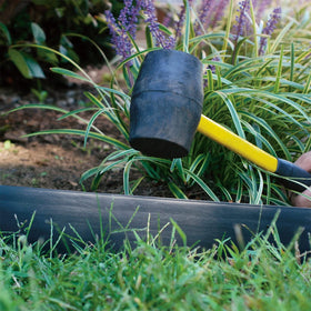 Close-up of EasyFlex edging profile showing flexibility and durability