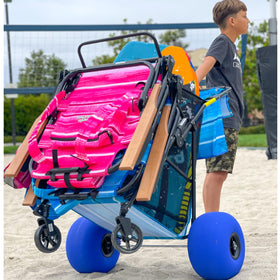 EasyGo Deluxe Beach Cart large mesh bag for towels and gear