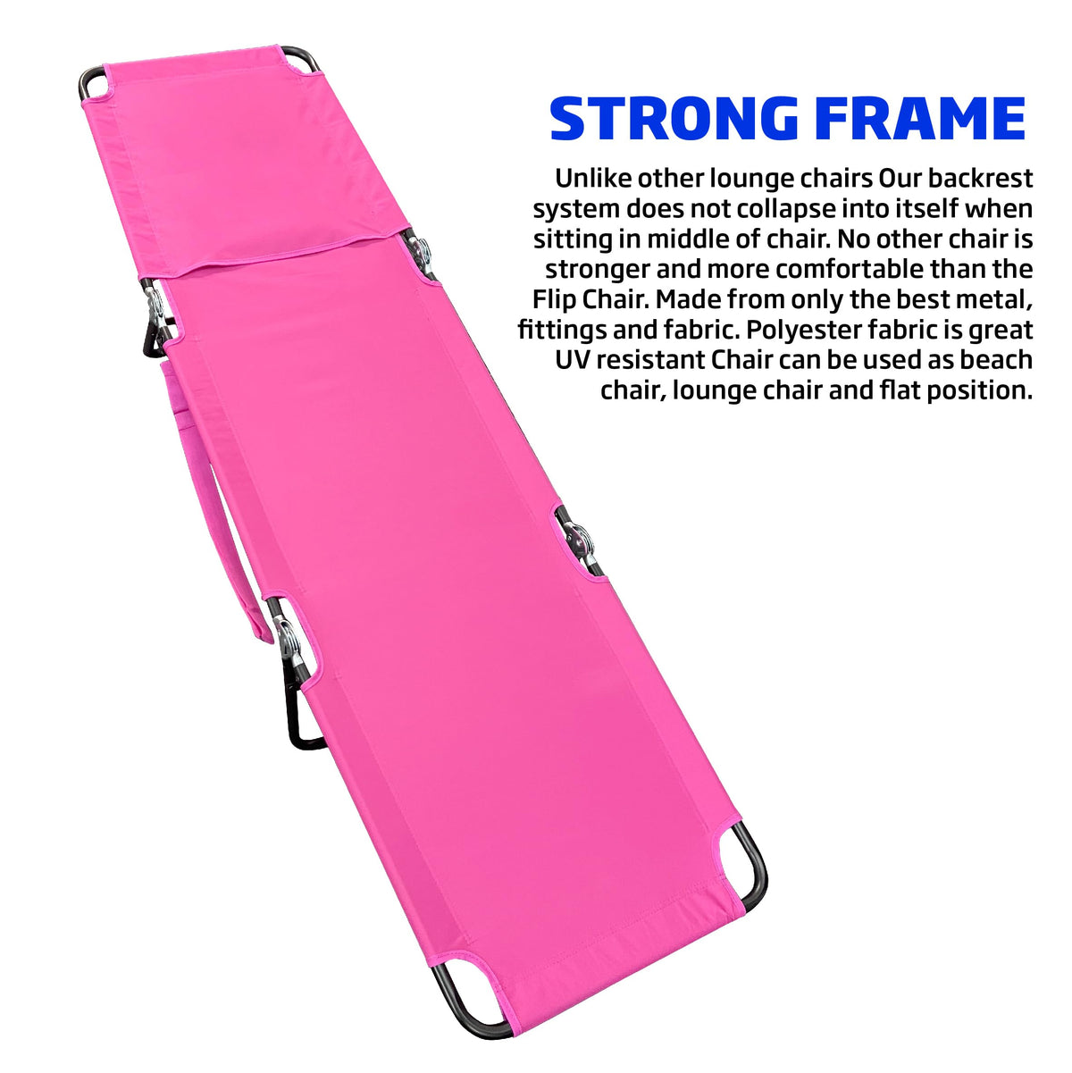 EASYGO PRODUCTS pink lawn chair with multi-position backrest for customized comfort