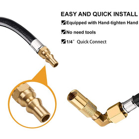 Eazy2hD weather-resistant RV propane hose in outdoor kitchen scenes
