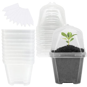 EBaokuup 10-pack 4-inch clear pots with humidity dome for seed starting