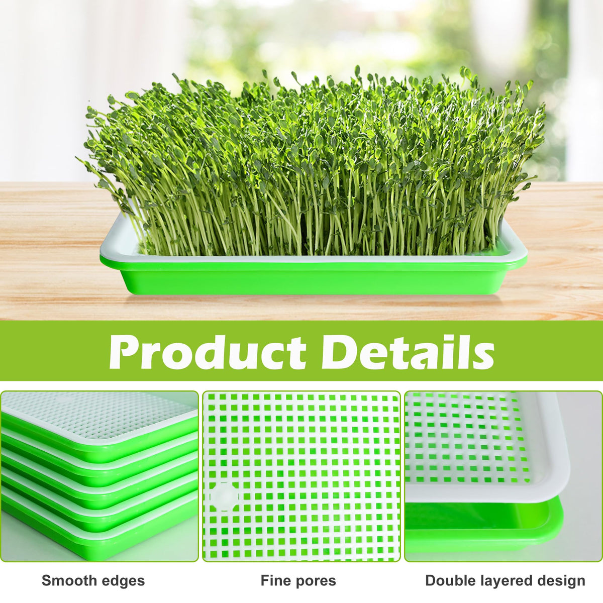 EBaokuup double deck design enabling easy water management during sprouts.