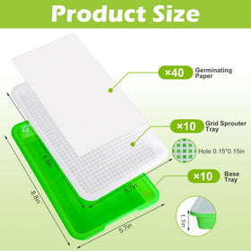 EBaokuup double-deck seed sprouter tray with bottom water-saving tray enhances airflow for faster sprouting