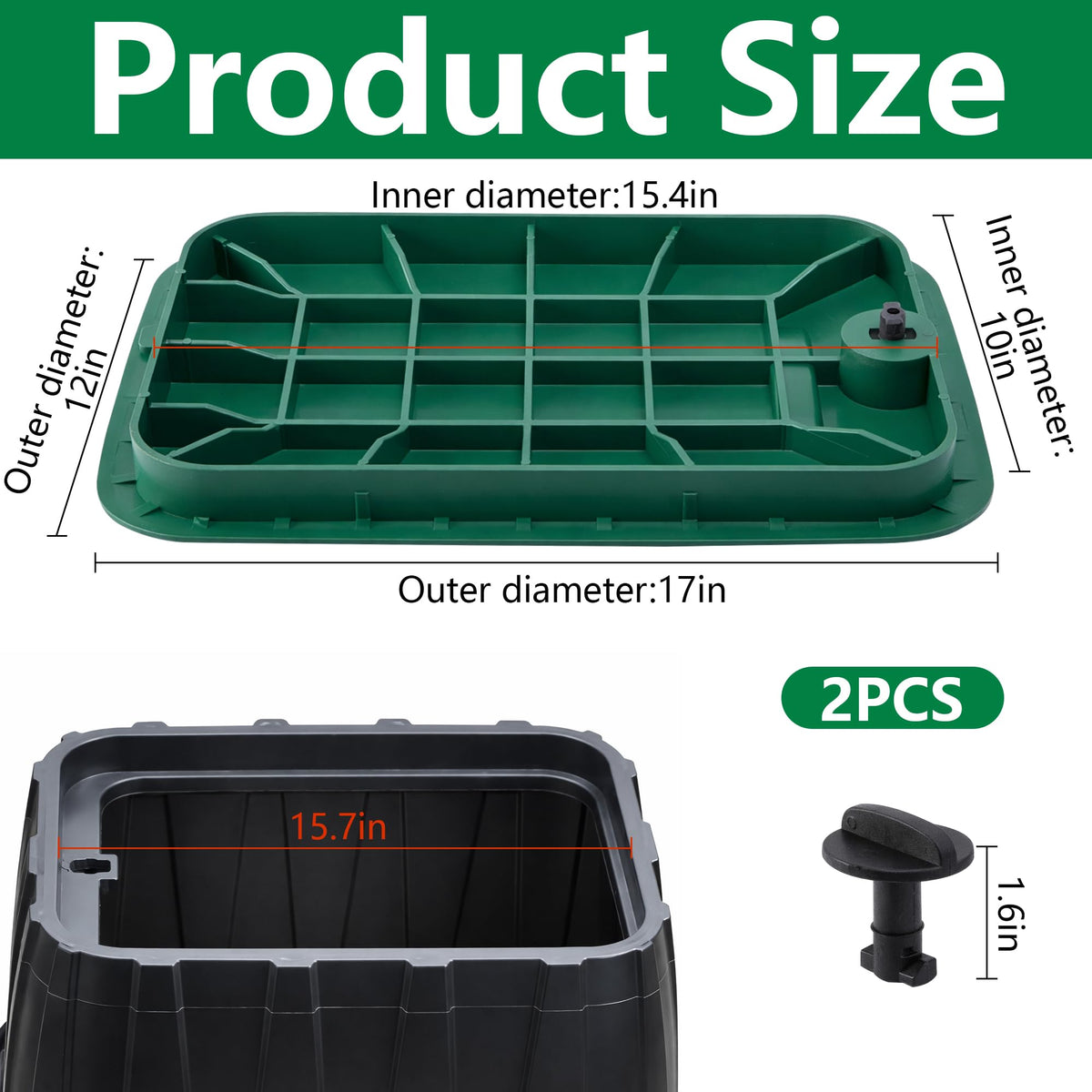 EBaokuup green valve cover with plugs protects irrigation boxes from lawn wear