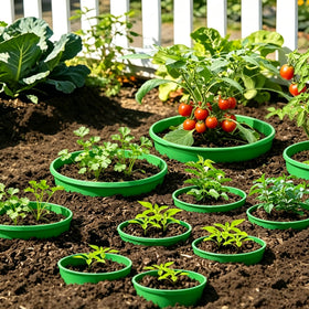 EBaokuup 7-inch plant ring pack of 6 shows versatile garden coverage