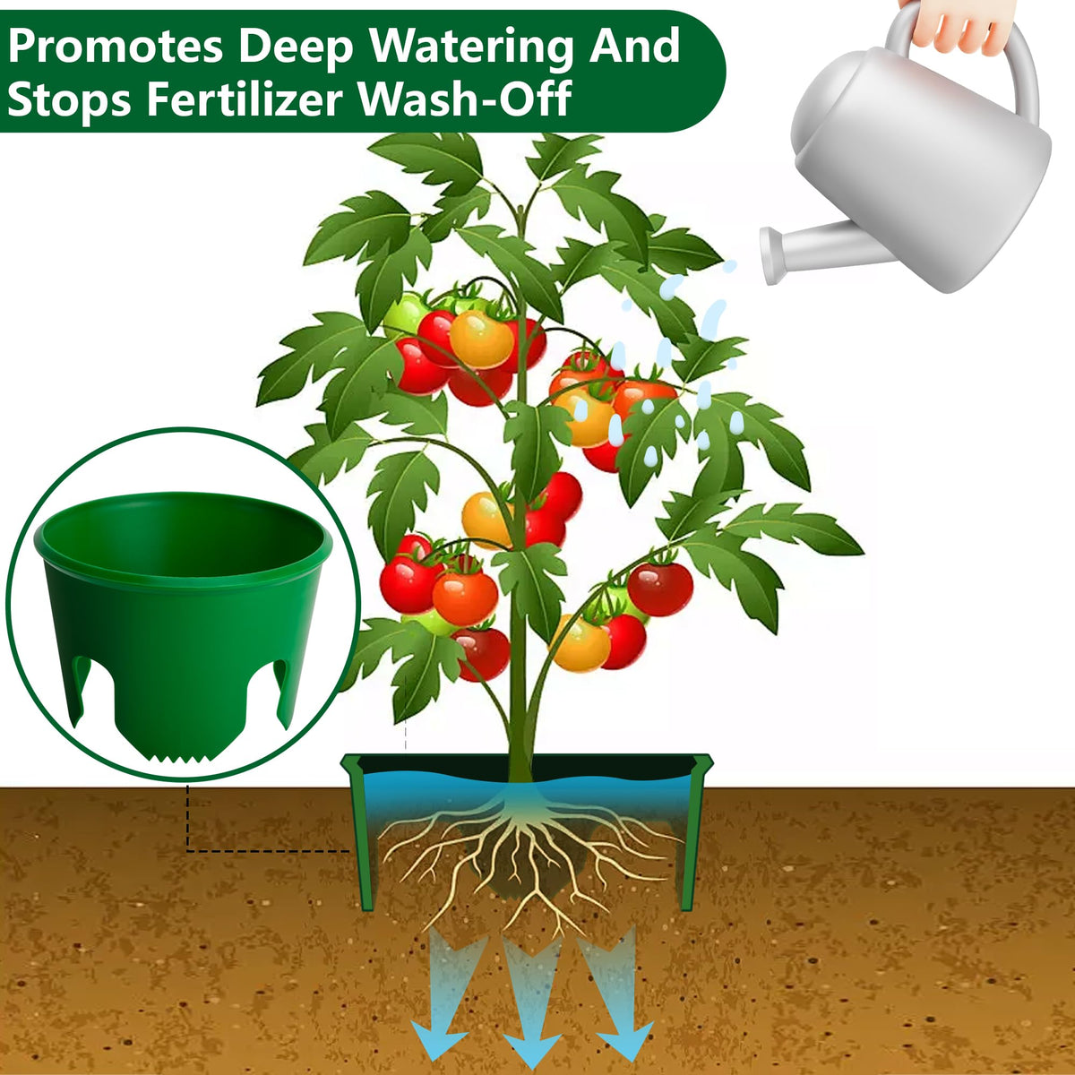 EBaokuup 7-inch planting ring serrated-bottom facilitates quick soil insertion