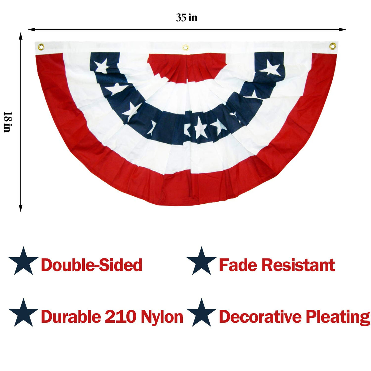 EBaokuup star-spangled banner detail shows durable stitching and grommets.