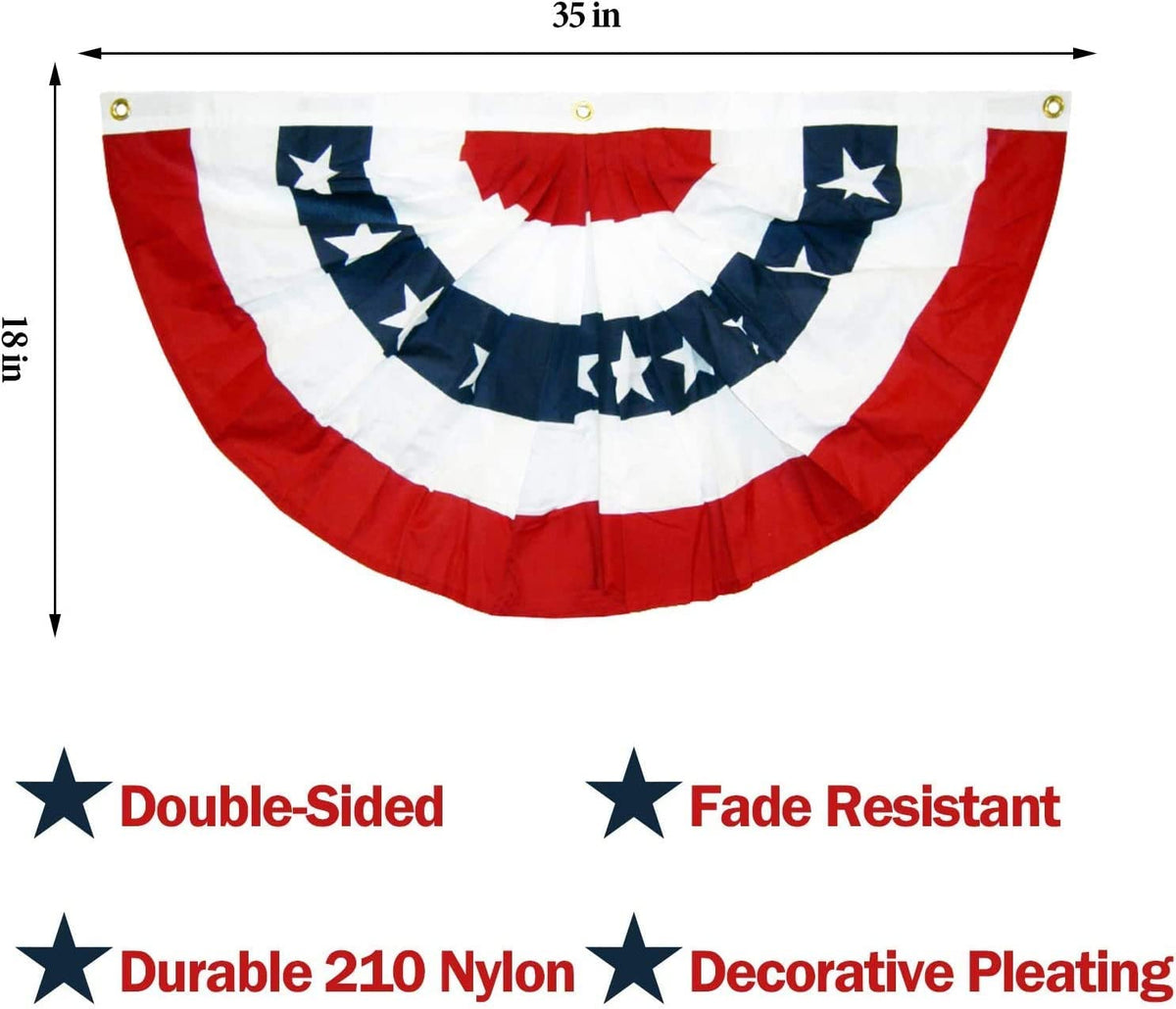 EBaokuup stars-and-stripes banner on balcony creates bold patriotic backdrop.