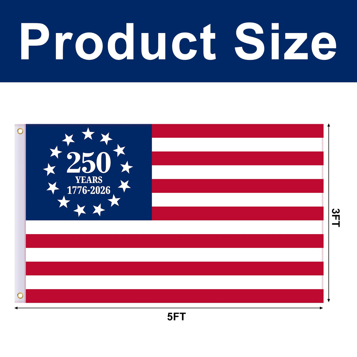EBaokuup 3x5-foot patriotic flag outdoors for Memorial Day celebrations