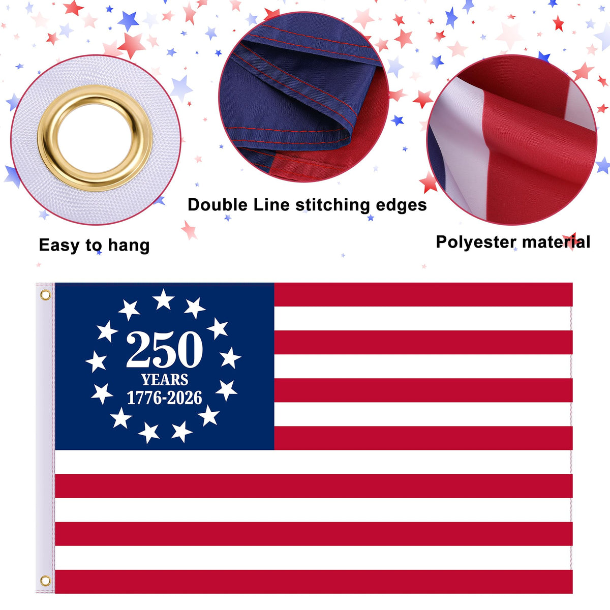 EBaokuup double-sided print flag increases visibility from both sides