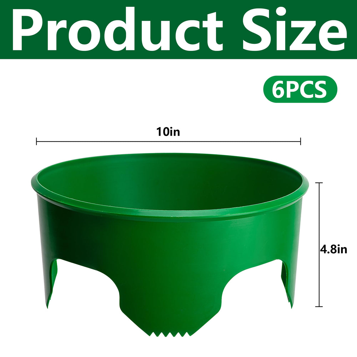 EBaokuup plant ring serrated bottom eases soil insertion.
