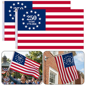 EBaokuup 250th design flag fluttering on porch for a proud home display