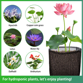 EBaokuup lily plant bag in water demonstrates root access and containment