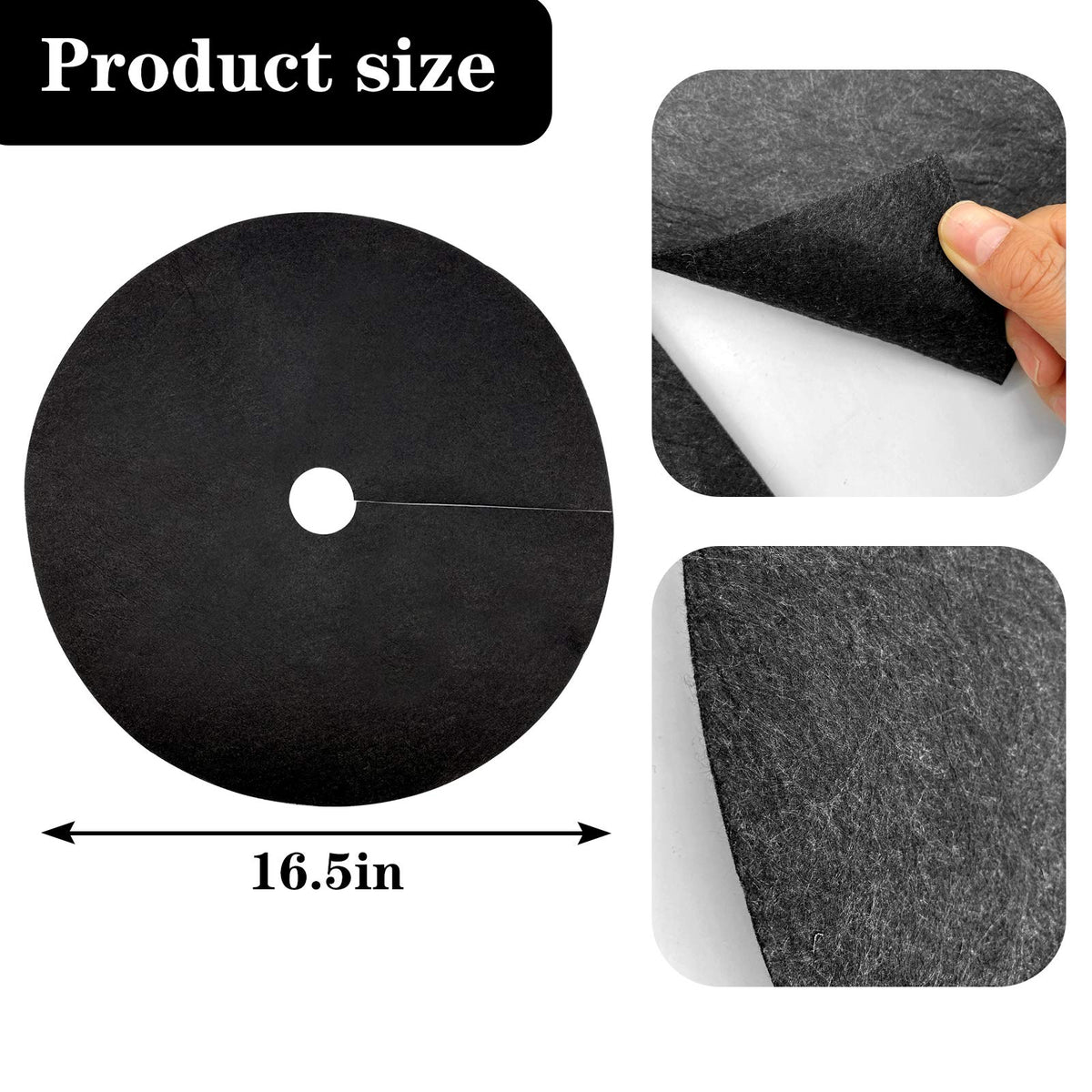 Close-up of EBaokuup non-woven tree protector mat