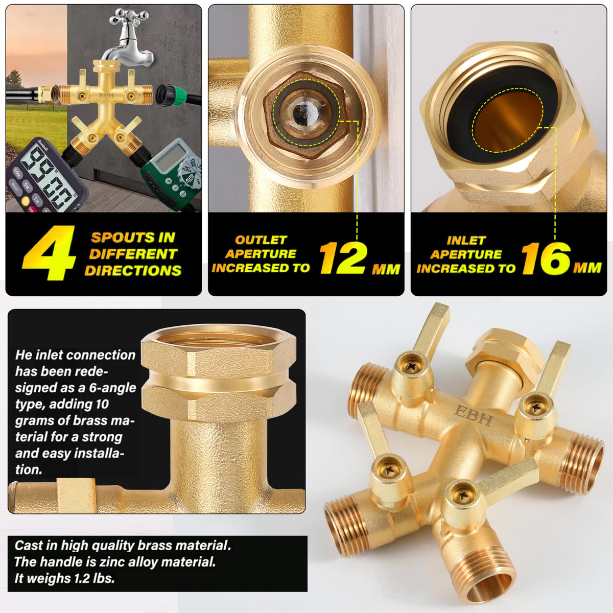 EBH extended-handle brass diverter simplifies valve operation outdoors