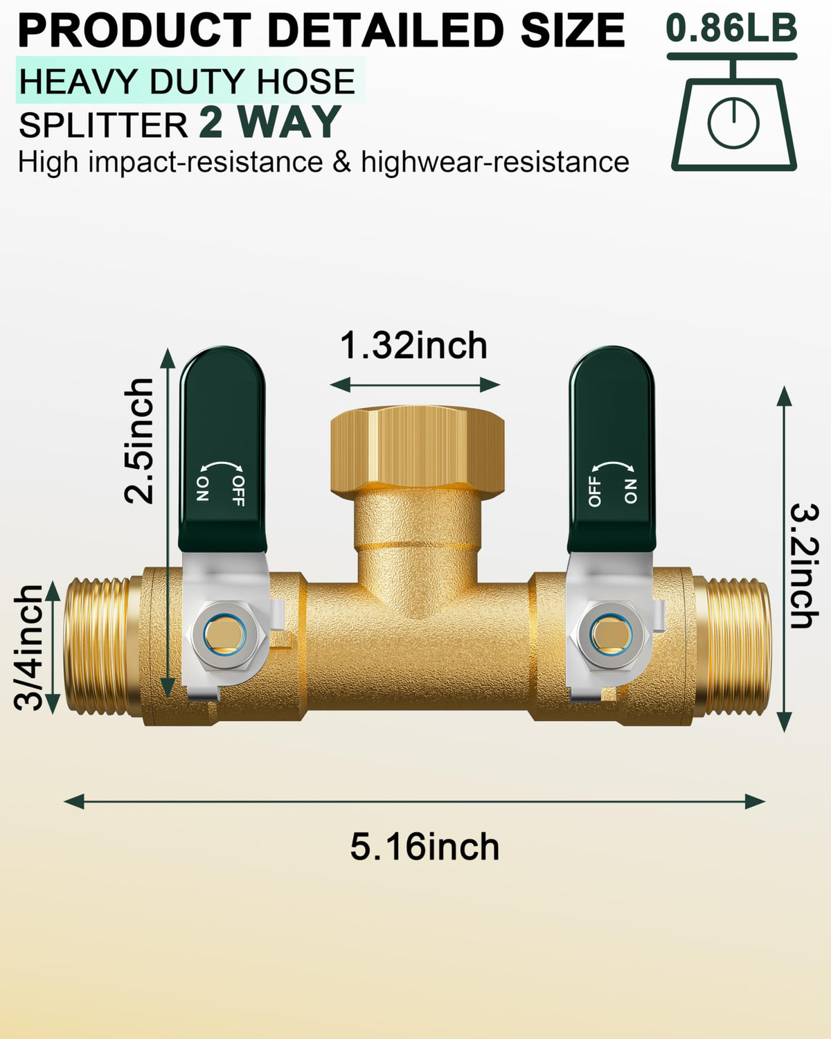EBH ergonomic metal handle enabling comfortable grip during valve adjustments.