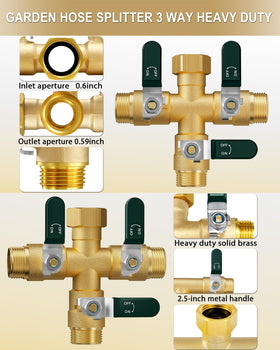 Three outlets with flow valves on EBH splitter enabling independent control.