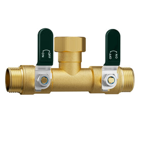 EBH garden hose splitter two-way brass body for durable outdoor use.